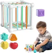 Baby Shape Sorter Toy, Sensory Blocks Game, Early Learning Developmental Sensory Shape Blocks for Fine Motor Skills Improvement for Kids 1-3
