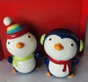 Christmas Penguin Salt and Pepper Shakers Set Holiday NEW