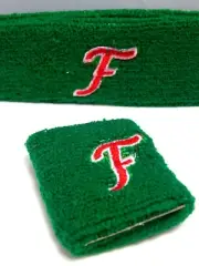 Nos Green Monogram Initial F Sport Headband Sweatband Wristband Set Retro Racing