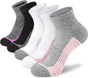 [cuangya] Ankle Socks Women Athletic Running Socks Hiking Cushioned 5-Pairs