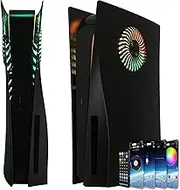Faceplate with RGB Light Strip and Dust Filter for Cooling Vents DOBEWINGDELOU 400+ Effects LED Light Ring Console Cover for Disc Edition DIY Decoration Kit Accessories Black