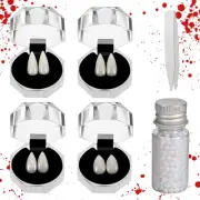 3 otters Vampire Teeth, 8 PCS Vampire Fangs Dentures, Halloween Party Cosplay Pr