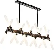 Chandelier, Modern Creative Restaurant Ceiling lamp, Suitable for Living Room Bedroom(Nero,20 Lights)