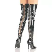 Pleaser SEDUCE-3063 Overknee Boots Black Patent Table Dance Pole Dance Gogo Hot