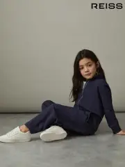 Reiss Navy Nala 9-13 yrs Jersey High Collar Jumpsuit (AW4143) | $150