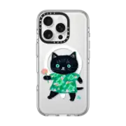 iPhone 16 Pro Clear Case MagSafe Compatible FLOWER CAT