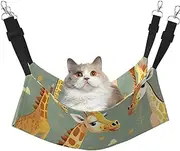 EdWal Cute Wild Cartoon Giraffes print Soft Sleeping Hammock Cat Hammock for Cage Hanging,Pet Hammock Bed Adjustable for Small Animals