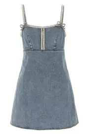 SELF PORTRAIT 'Light Blue Denim Pearl Mini Dress' Dress