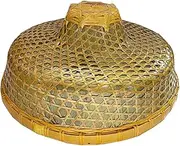 GANAZONO Traditional Bamboo Woven Hat Sun and Rain Protection Large Brim Farmer Hat Handmade Decorative and Versatile for Occasions