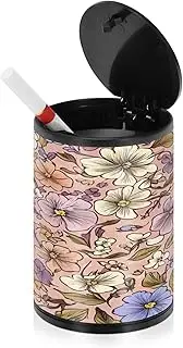 Auto Car Ashtray Spring Cute Flowers Rustic Cigarette Butt Receptacle Windproof Ash Tray Car Cup Holder Kitchen Home Office