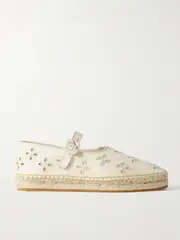 [Loeffler Randall] Loeffler Randall - Clover Grosgrain-trimmed And Broderie Anglaise Canvas Espadrilles - Cream - US11.5 US11.5 Cream