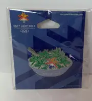 2002 Salt Lake City Olympic Pin Snow Flake Green