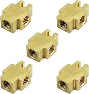 X5 Hydraulic Trailer Brass T Piece 3 Way Block To Join Flex Hose To Bundy Tube