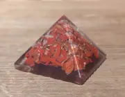 SMALL (25-30mm) RED JASPER ORGONE GEMSTONE PYRAMID ORGONITE