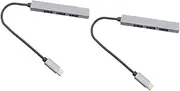Mobestech 2pcs Type-c USB Hub Port OTG Dock for Laptops Phones USB to Data Transfer Compatible Devices Led Indicator for Status