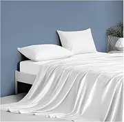 1000TC Egyptian Cotton Sateen Sheet Set - Anti Pilling - INCL- Flat Sheet, Fitted Sheet, Pillowcase (White, King)