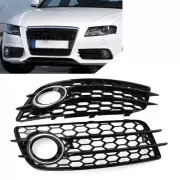 For Audi A4 B8 S4 2008-12 2x Honeycomb Mesh Front Bumper Fog Light Grille Cover