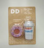 Dunkin Donuts Limited French Vanilla & Strawberry Flavor Lip Balm & Gloss NOS