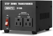 Giantz Step Down Transformer 240v to 110v, 500W Voltage Converter Stepdown Transformers AU-US Home Indoor Power Accessories, Pure Sine Output Ultra-Portable Lightweight with Socket Black