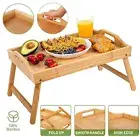 Bamboo Fold Up Lap Tray Tea Coffee Table Wooden Breakfast In Bed Serving Tray