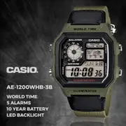 GENUINE Casio Digital Watch AE-1200WHB-3B Men's Sport Illuminator NEW FREE SHIP