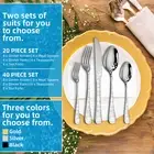 20-Piece Black Silverware Set Service For 5 Stainless Steel Flatware Cutlery AU