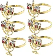 Rhinestone Napkin Rings Holiday Napkin Holder Metal Serviette Rings for Christmas