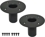 Howonder Speaker Stand Top Hat 4.33"x3.29",Metal Speaker Cabinet Pole Mount,PA/DJ Tripod Speaker Stand Mounts Adapters 110X85mm (2 Packs Black)
