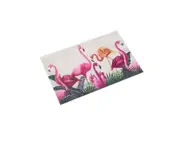 Waterproof Table Mat Palm Leaf Flamingo Place Mats Coasters - A