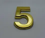 Apartment Number Sign/Mailbox Number Sign,. Number 5 Gold(Gold,3D,...-ref0420