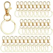 Framendino, 100 Pack Metal Swivel Snap Hooks with Key Rings Lobster Claw