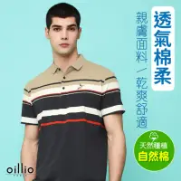 在飛比找momo購物網優惠-【oillio 歐洲貴族】男裝 短袖透氣POLO衫 彈力超柔