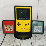Game Boy Color Display Stand Holds Console & 2 Games, 3D Custom Built, 2 Pieces