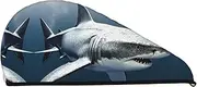 GDSHJKLW 3D Shark Fish Drying Hair Caps Super Absorbent Soft Hair Drying Towel Quick Dry Coral Velvet Hair Drying Cap Hair Turban for Women Wet Hair Long Thick Hair