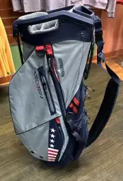 Sun Mountain 2024 C-130 Golf Cart Bag 14-Way Stand Bag PATRIOT USA Flag Red Blue