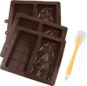 Chocolate Molds, Chocolate Bar Molds Large and Thick Silicone Chocolate Mold Deep Mould Food Grade Silicone Deep Chocolate Bar Mold Kitchen Baking Mould 3 Pack