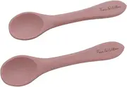 Foxx & Willow All Silicone Spoon 2-Pieces, Dusty Blush