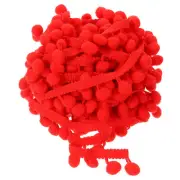 10 Yards Pom Pom Ball Fringe Trim Ribbon Sewing Trim DIY Crafts, 12mm Red