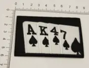 AK47 blackjack cards gun Iron-on Embroidered Hard Rock Band Patches #172