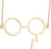 [MYTHATOM] Harry's Glasses&Lightning Scar Alloy Pendant Necklace Wizarding Movie&Novel Peripheral Goods Fan Accessories