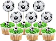 SYKYCTCY 40 Pack Soccer Ball Cupcake Toppers Sports Ball Theme Cupcake Picks for Baby Shower Kids Birthday Football Theme Party Cake Decorations Supplies(Color-01)