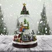 Carolers w/ Tree Top and Village Base Snow Globe San Francisco Music Box