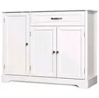 Modern Sideboard Buffet Cabinet with Adjustable Shelves and Drawers, White