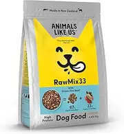 RawMix33 Premium Freeze-Dried Raw Grass-Fed Beef Recipe Dog Food, Protein Rich, Includes Kibble, Non-GMO, No Wheat or Corn, 2kg