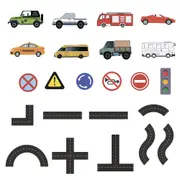 Set of 23pcs Traffic Theme Bath Foam Toys Bathtub Bathroom Sticker Toys Bath Toy Sets with Bath Toy Storage Bag