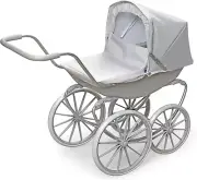 Badger Basket London Toy Doll Pram with Canopy for 18 Inch Dolls - Gray