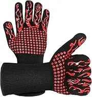 BBQ Fireproof Gloves,1472°F/800°C Heat Resistant Gloves, Non-Slip Silicone Oven Gloves, Kitchen Safe Cooking Gloves for Oven Mitts,Barbecue,Cooking, Frying