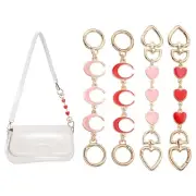 Bag Extender Chain, 4 Pcs Purse Strap Heart Moon Shape Chain, Red/Pink