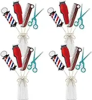 Barber Hairstylist Happy Birthday Centerpiece Sticks,Barbershop Themed Table Toppers,Congrats Barber/Cosmetology School Survivor, 2025 Barber Graduation Party Decorations.Set of 16