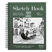 9 x 12 Sketchbook 68lb/100gsm Sketch Pad 100 Sheets Spiral Bound Acid Free Dr...